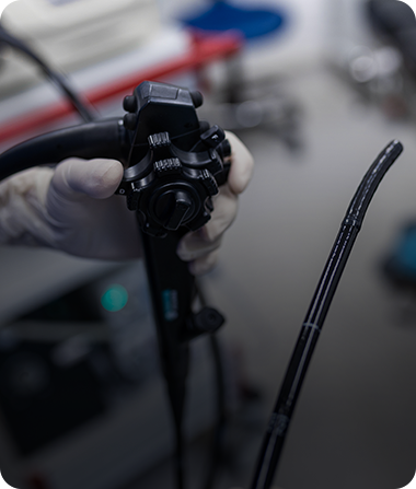 Endoscope held by a medical specialist